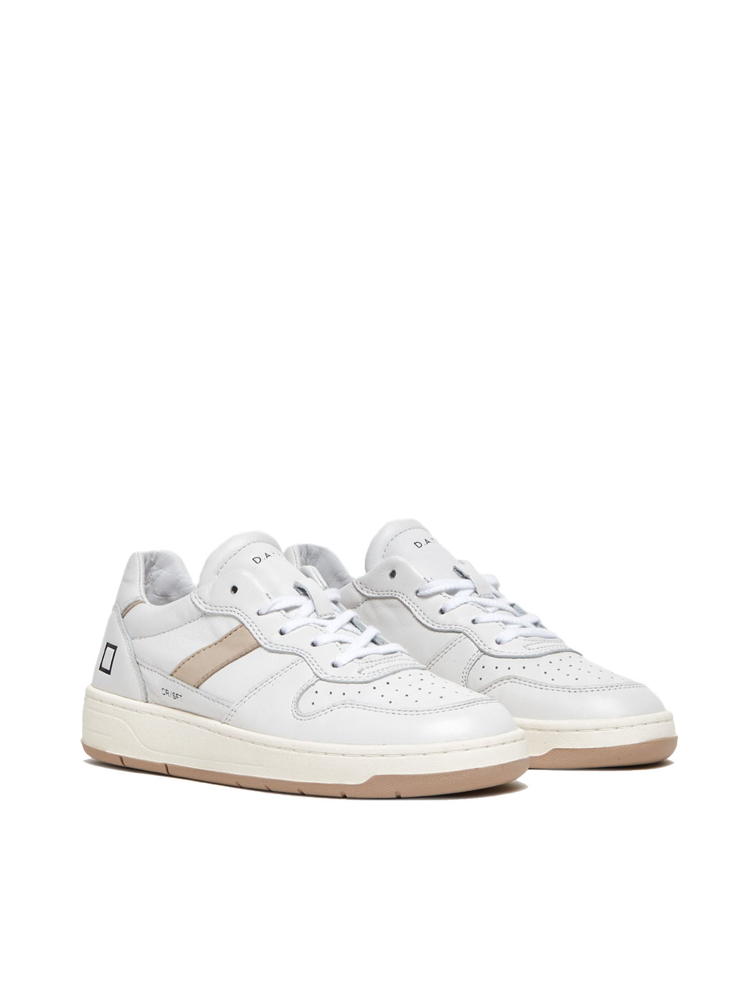 D.A.T.E Court 2.0 Soft White Natural Trainers