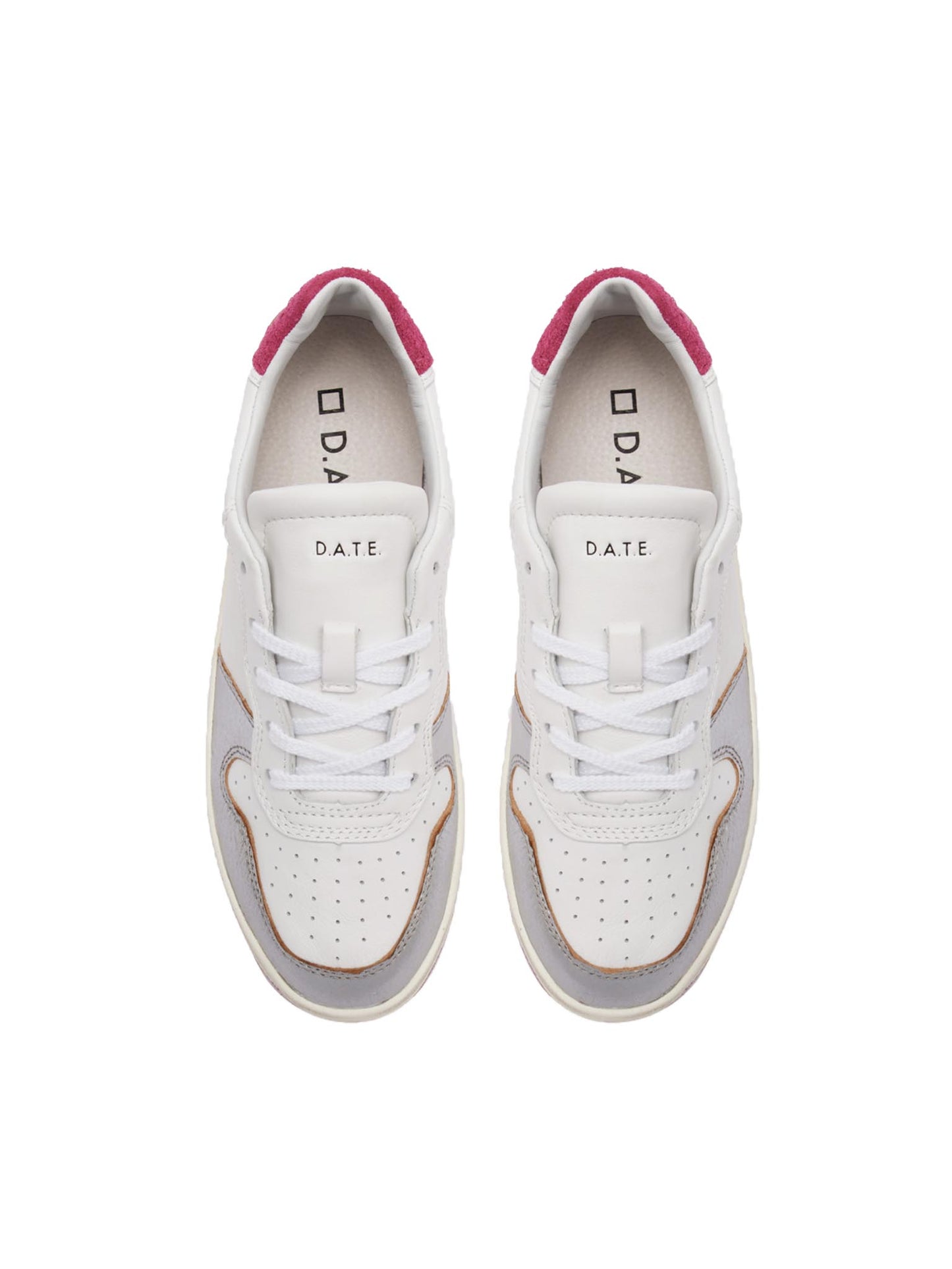 D.A.T.E Court Laminated White-Silver Trainers Cutout from Top
