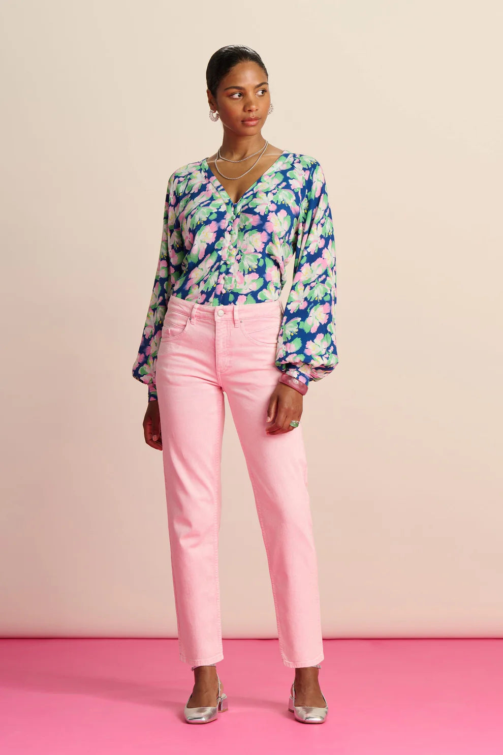 JEANS ELLI STRAIGHT BLOOMING PINK