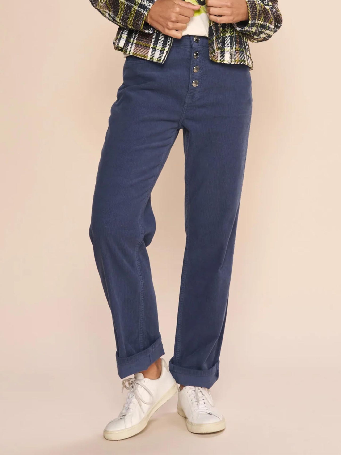 Models legs in Mos Mosh Rachel Corduroy Big Dipper Trousers