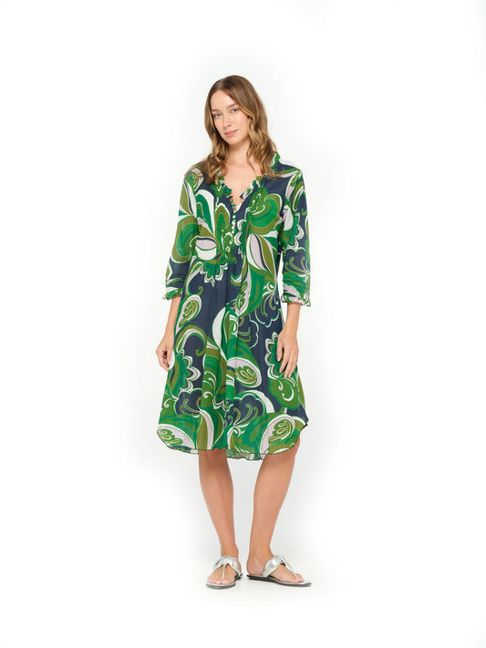 One Season Middy Poppy Costa Nova Emerald Dress Front Cutout
