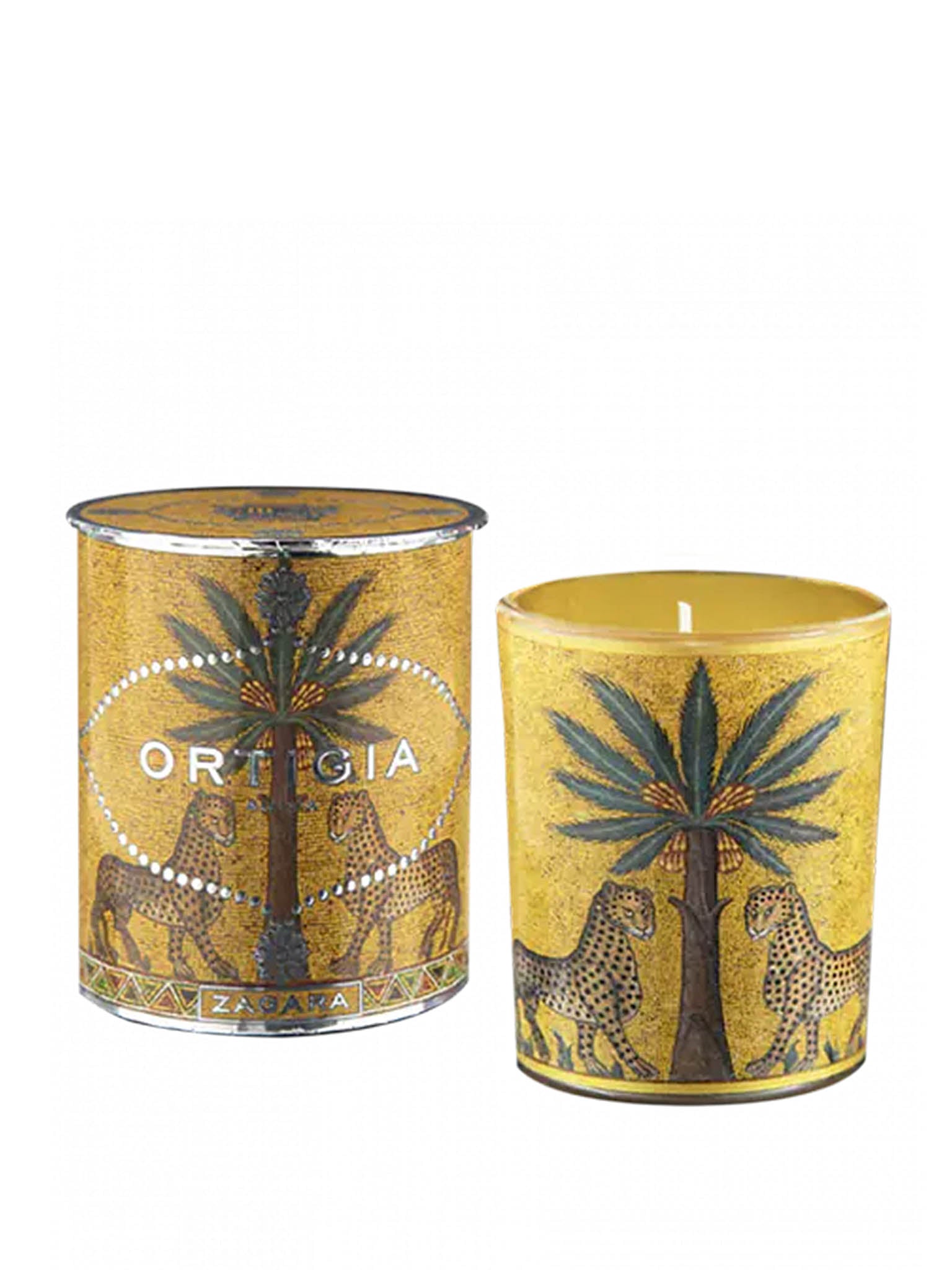 Ortigia Zagara Decorated Candle Cutout with packaging canister