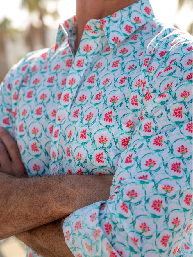 Frangipani Vine of the Times Printed Shirt