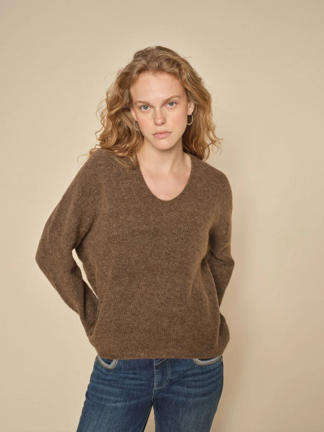 Mos Mosh Thora V-Neck Knit Rain Drum