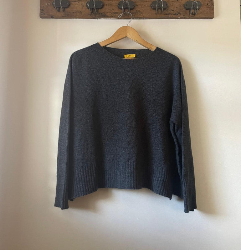 Yellow Label Boxy Boat Neck Jumper